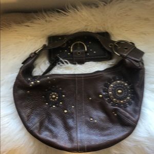 Chocolate Leather Coach Hobo w/ matching wallet